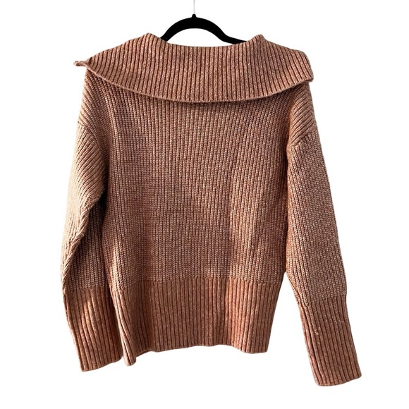 CUPCAKES & CASHMERE Ultra Soft Ribbed Half Zip Knit Neutral Pullover Sz L - Picture 3 of 5